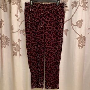 J. Crew velvet leopard print pants